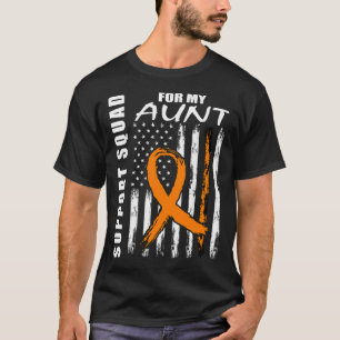 Oranje lint tante Leukemie bewustzijn Usa vlag Kan T-shirt