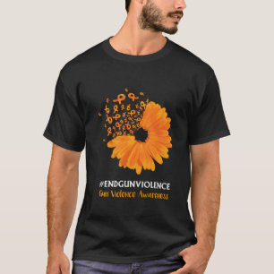 Oranje lint voor bewustzijn van een einde aan gewe t-shirt