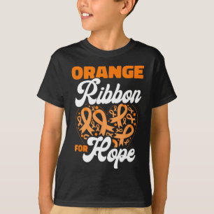 Oranje lint voor hoop bloedkanker bewustzijn t-shirt