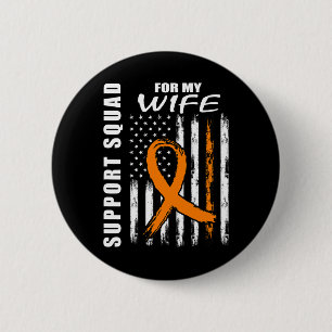 Oranje lint vrouw Leukemie bewustzijn Usa vlag Kan Ronde Button 5,7 Cm
