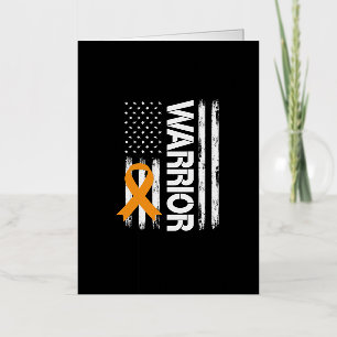 Oranje Lint Warrior USA Nierkanker Awareness Folie Wenskaart
