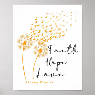Oranje lint weerstaan de Storm nierkanker bewust Poster