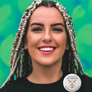 Oranje lintzwaarden Multiple Sclerosis Awareness Ronde Button 5,7 Cm