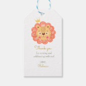Oranje Lion King baby shower Hartelijk dank Cadeaulabel (Voorkant)