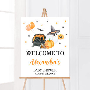 Oranje Little Boo Ghost Baby shower Welkom Poster