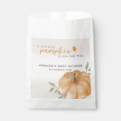 Oranje Little Pumpkin Autumn Herfst Baby shower Bedankzakje (Voorkant)