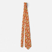 Oranje Llamas in Sombreros Funny Pattern Stropdas (Achterkant)