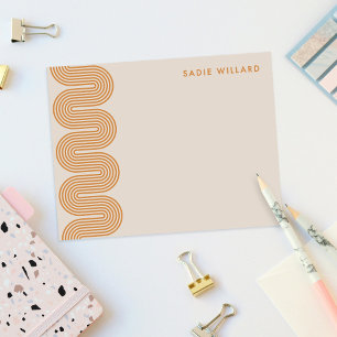 Oranje Lombard Golflijn Modern Briefpapier Kaart Notitiekaartje