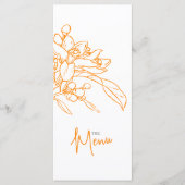Oranje lossom sketch oranje wit trouwmenu menu (Voorkant)