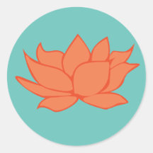 Oranje Lotus Flower Sticker