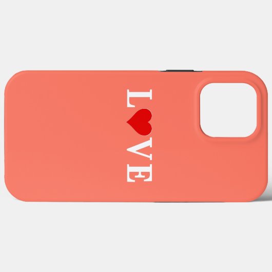 Oranje LOVE-hart Case-Mate iPhone Case (Achterkant (horizontaal))