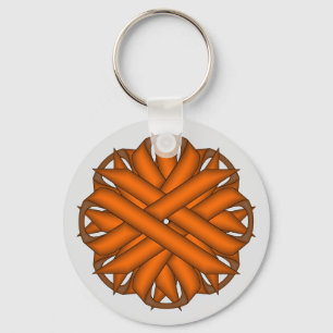 Oranje lozentribbon door Kenneth Yoncich Sleutelhanger