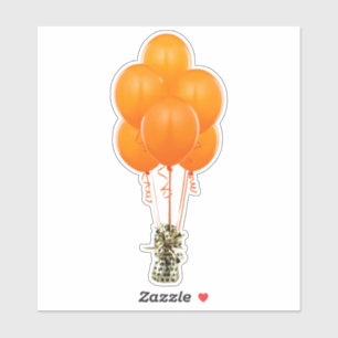 Oranje luchtballon sticker