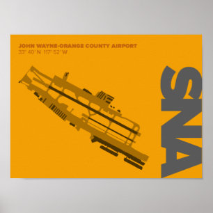Oranje luchthaven (SNA) Diagram-Poster Poster
