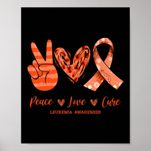 Oranje luipaard vrede liefde genezen leukemie bewu poster
