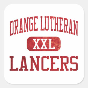 Oranje Lutheran Lancers Athletics Vierkante Sticker