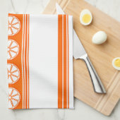 Oranje Luxury Jacquard Stripes Theedoek (Quarter Fold)