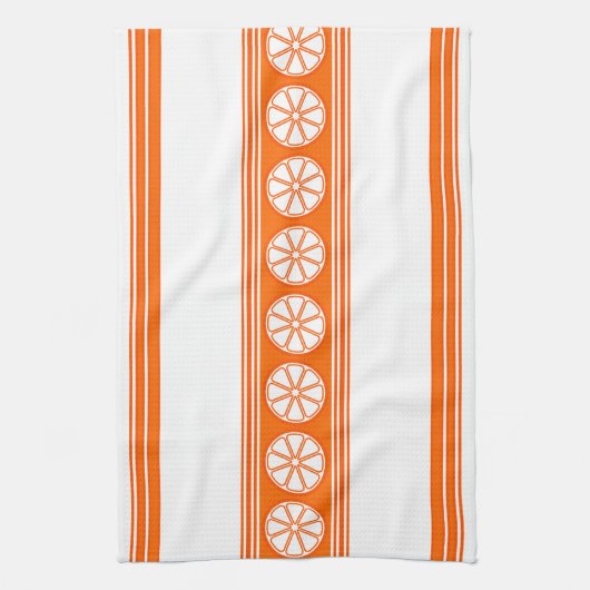 Oranje Luxury Jacquard Stripes Theedoek (Verticaal)