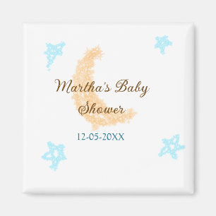 Oranje maanblauwe sterren glitter baby shower spra magneet
