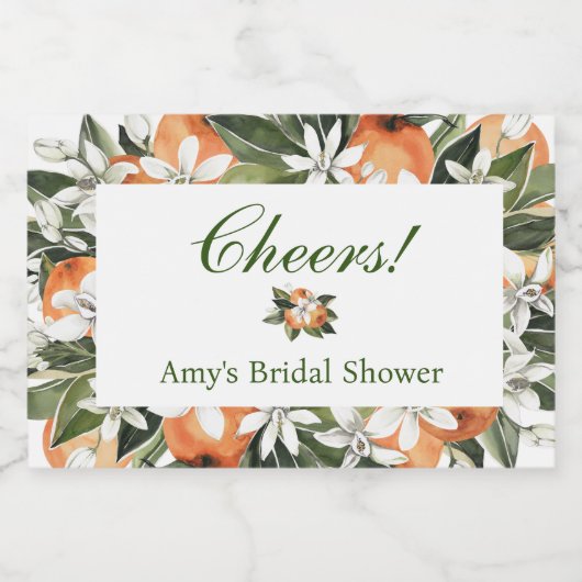 Oranje Main Squeeze Mini Champagne Fles Label Sparkling Wijnetiket (Enkel label)