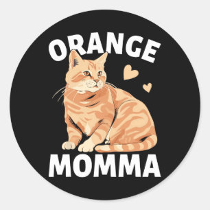Oranje Mamma Kat Schattigee Kattenliefhebbers Ronde Sticker