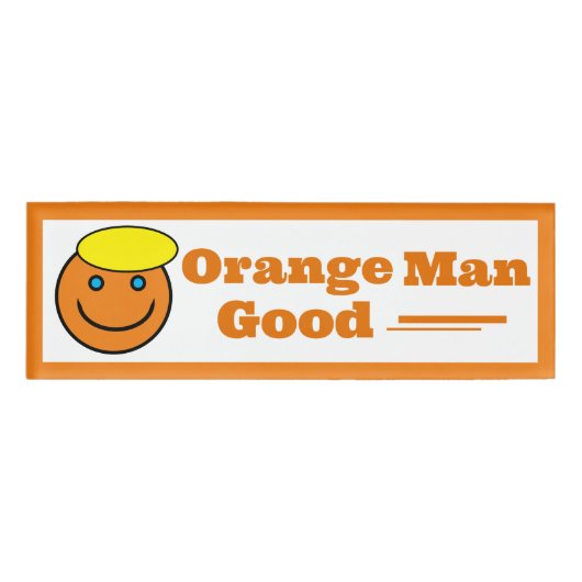 ORANJE MAN GOOD NAAMBADGE (Voorkant)
