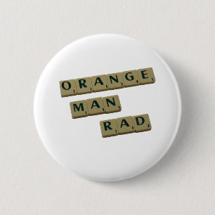 Oranje Man Rad Ronde Button 5,7 Cm