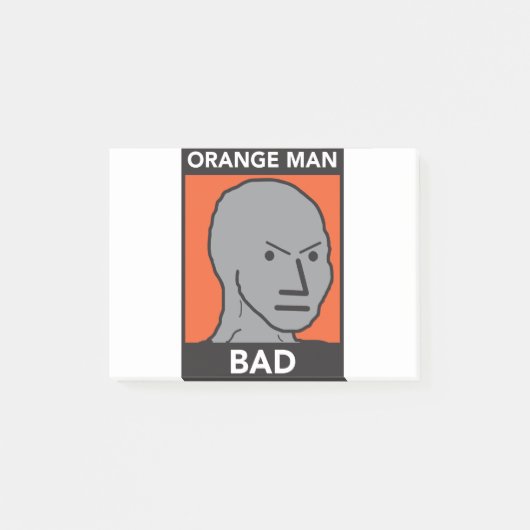 Oranje Man Slecht Post-it® Notes (Voorkant)