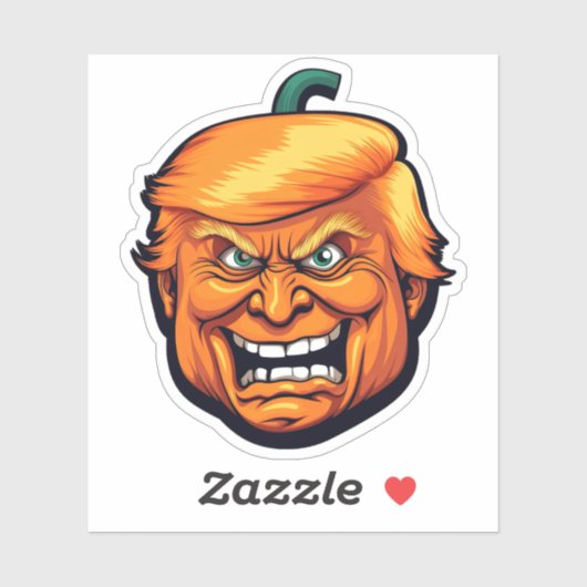 Oranje Man Trump Pumpkin Head Sticker (Vel)