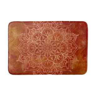 Oranje Mandala & Goud Glam Moderne Chic Badmat