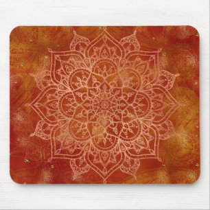 Oranje Mandala & Goud Glam Moderne Chic Muismat