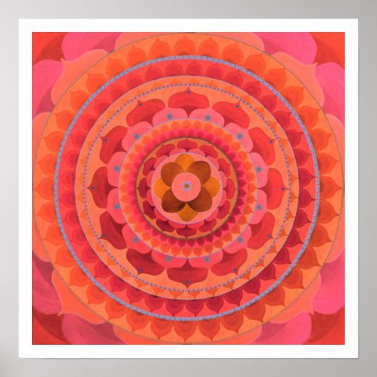 Oranje Mandala Poster (Voorkant)