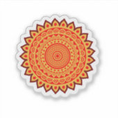 Oranje Mandala Sticker (Voorkant)