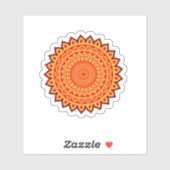 Oranje Mandala Sticker (Vel)