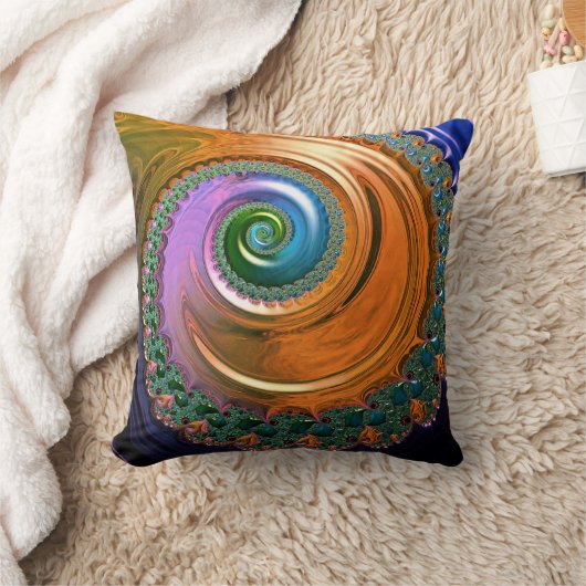 Oranje Mandelbrot Swirls Sierkussen (Deken)