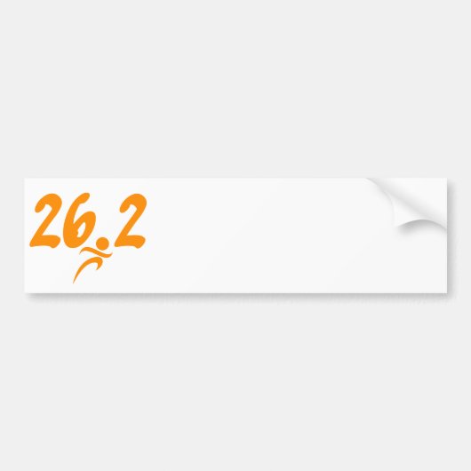 Oranje marathon 26.2 bumpersticker (Voorkant)