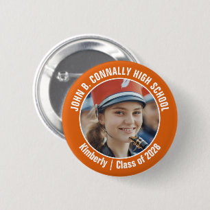 Oranje Marching Band Foto High School Brag Ronde Button 5,7 Cm