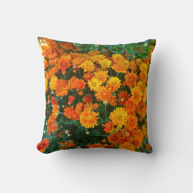 Oranje Margarita Daisy Pillow Kussen (Voorkant)
