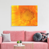 Oranje Marigold Macro Canvas afdrukken (Insitu (Woonkamer))