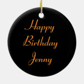 Oranje Marigold Macro Custom Birthday Keramisch Ornament (Achterkant)