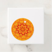 Oranje Marigold Mandala Bedankjes Labels (In situ)