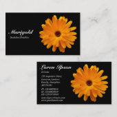 Oranje Marigold - zwart Visitekaartje (Voorkant / Achterkant)