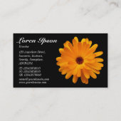 Oranje Marigold - zwart Visitekaartje (Achterkant)