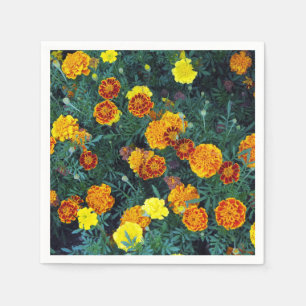 Oranje Marigolds Floral Foto Servet