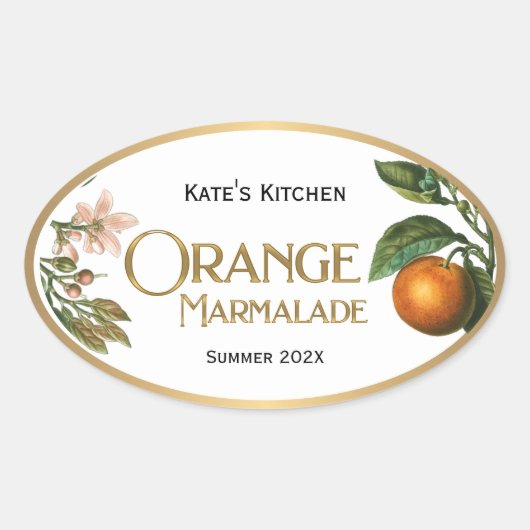 Oranje Marmalade Jelly Label  (Voorkant)