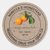 Oranje Marmalade Kraft Paper Canning Jar Labels (Voorkant)