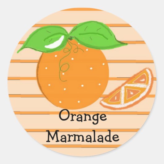 Oranje Marmalade Ronde Sticker (Voorkant)