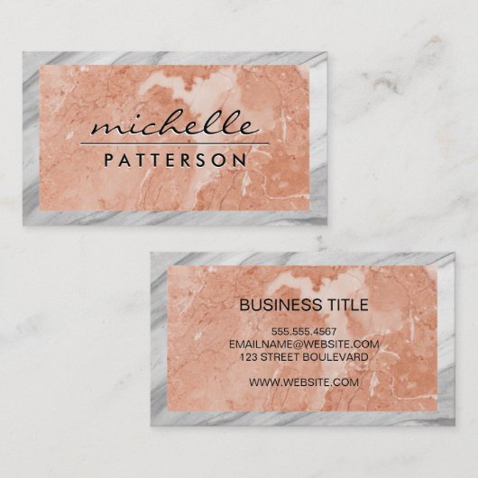 Oranje Marmer | Marmer Rand Visitekaartje (Voorkant / Achterkant)