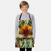 Oranje Marmoset Monkey, Kinder Full Print Schort (Gedragen)