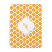 Oranje Marokkaans Patroon met Monogram Magneten (Verticaal)